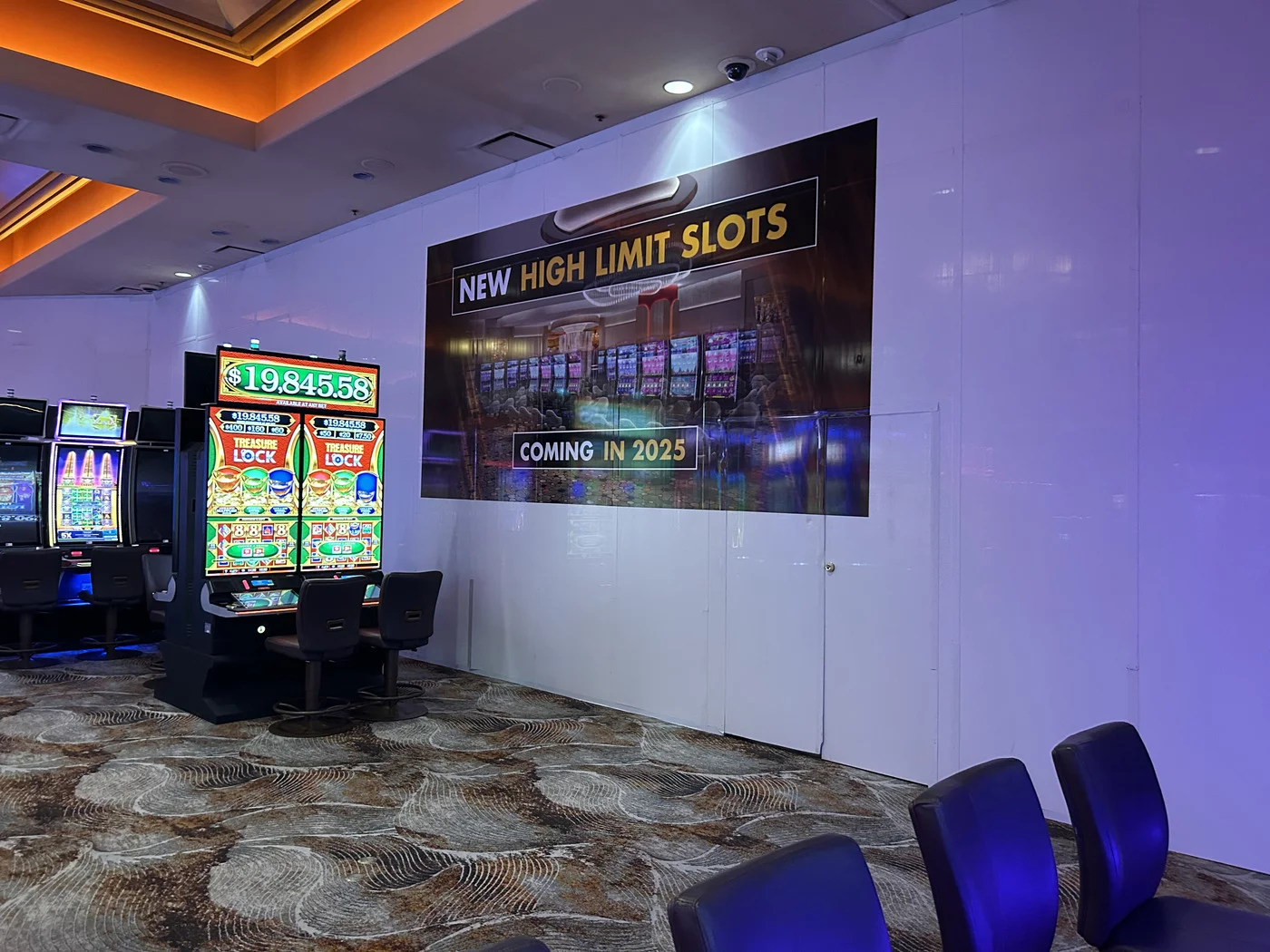 Casino high-limit slots barricade with custom graphic wrap